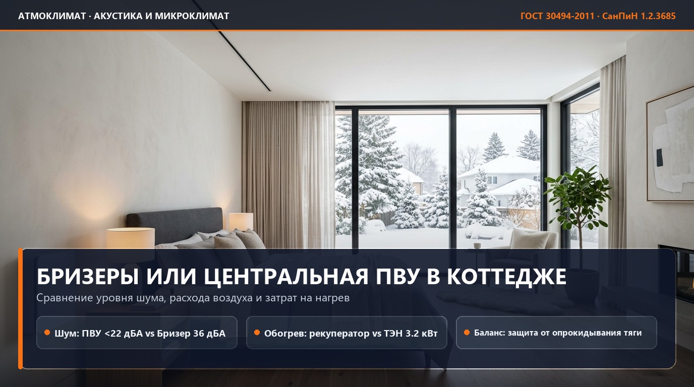 Бризеры против центральной вентиляции в коттедже: честное сравнение шума, CO₂ и скрытых расходов